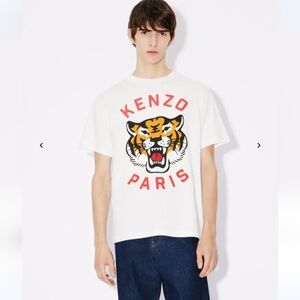 Kenzo White and Red Tiger Graphic Tee